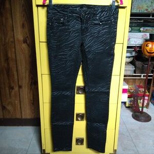 Almost Famous Black Zebra Print Skinny Jeans